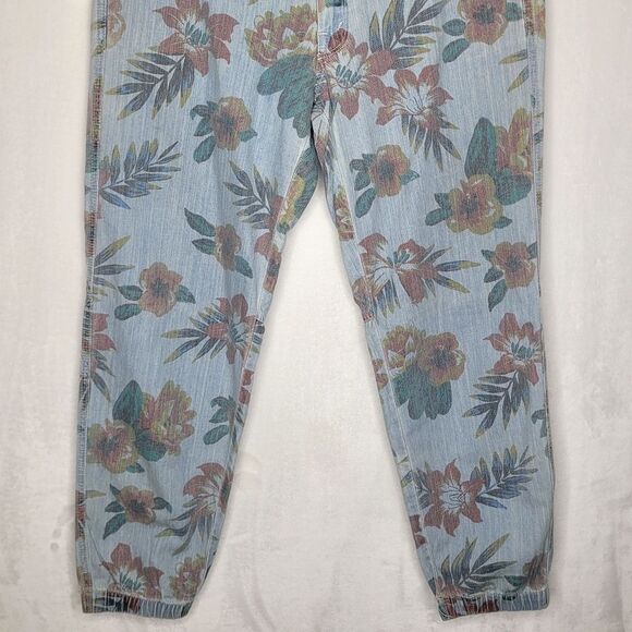 MOTHER Women's The No Zip Misfit Floral Pants Fresh Cut Chambray Jogger Size 27 - Picture 5 of 14